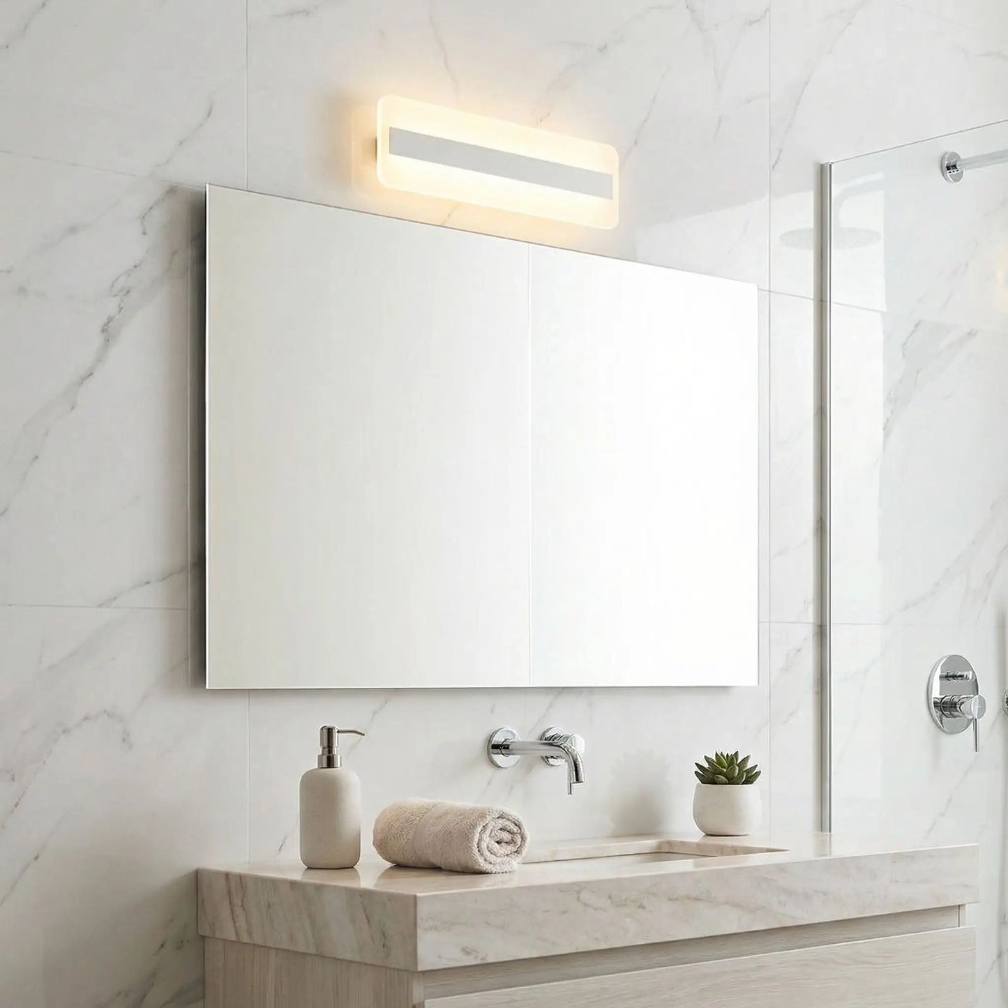 applique pour salle de bain 40 cm large 15 cm haut design nordique led