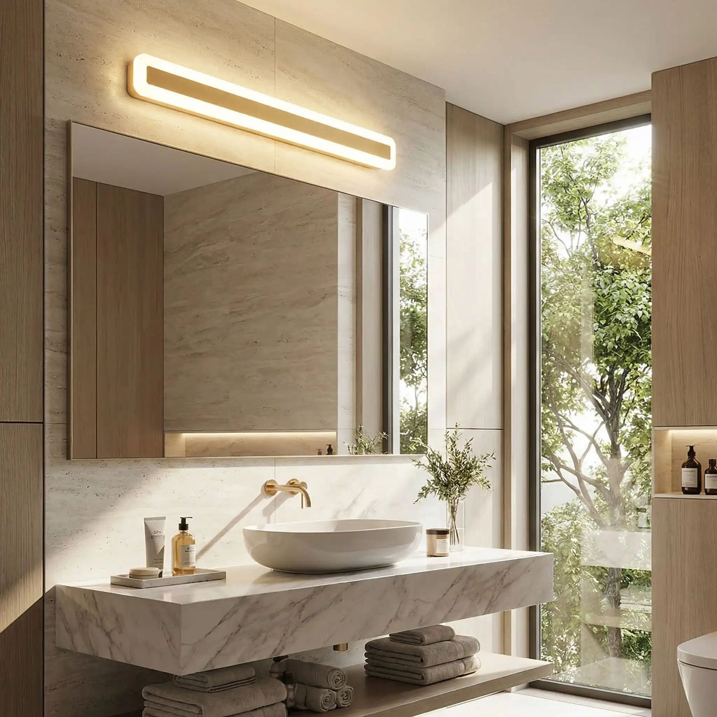 applique pour salle de bain 80 cm large 9 cm haut design nordique led
