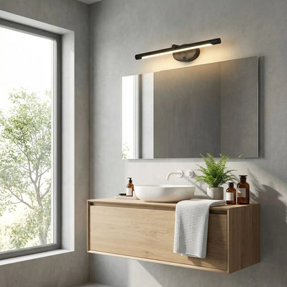 applique pour salle de bain couleur noir au dessus miroir rectangle applique interrupteur