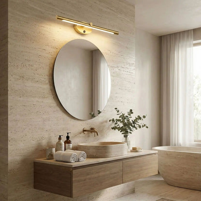 applique pour salle de bain couleur or au dessus miroir rond applique interrupteur