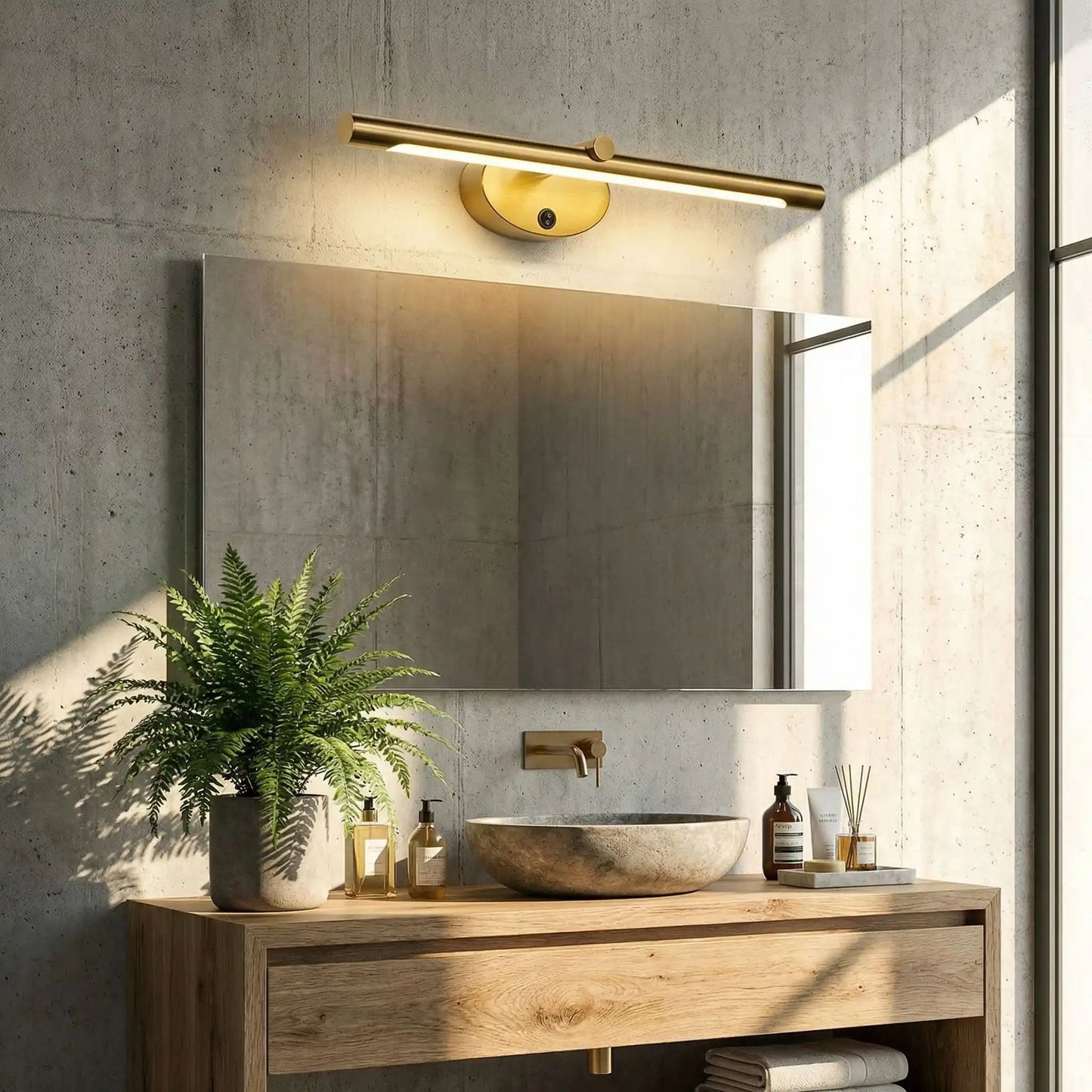applique pour salle de bain couleur or au dessus plante applique interrupteur