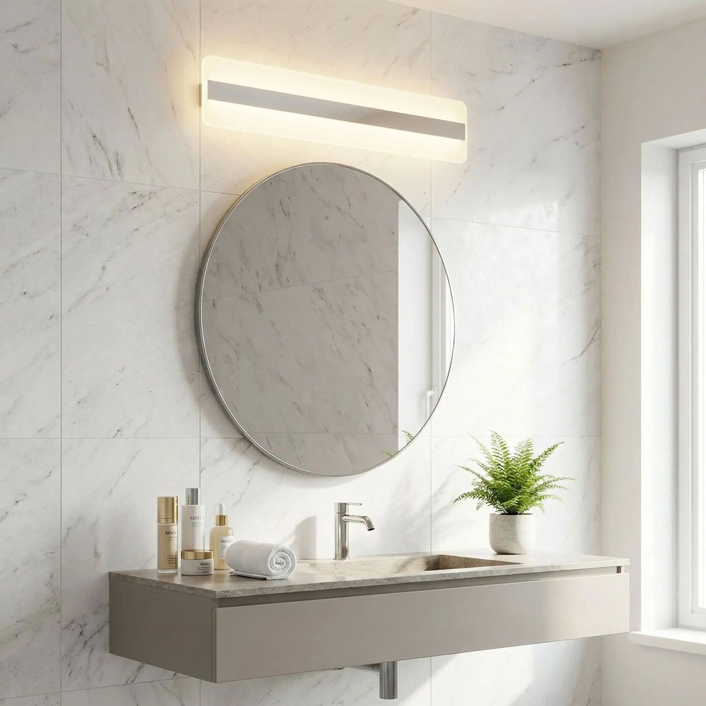 applique pour salle de bain dimension 15 cm haut design nordique led
