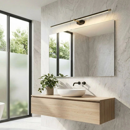 applique pour salle de bain noir au dessus miroir scandinave