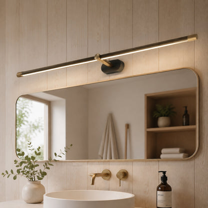 applique pour salle de bain noire avec plante scandinave