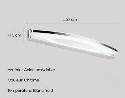 applique salle de bain 57 cm blanc froid