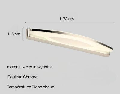 applique salle de bain 72 cm blanc chaud