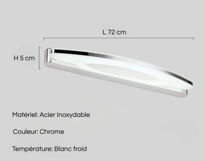 applique salle de bain 72 cm blanc froid