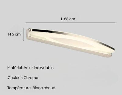 applique salle de bain 88 cm blanc chaud