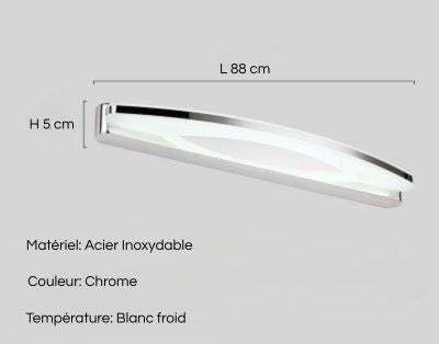 applique salle de bain 88 cm blanc froid