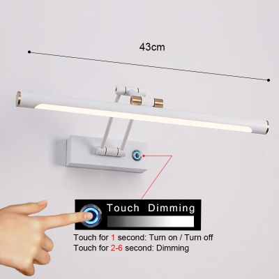 applique salle de bain blanche 43 cm dimmable