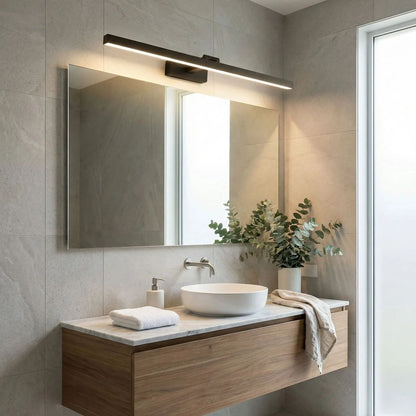 applique salle de bain couleur noir au dessus miroir eclairage parfait