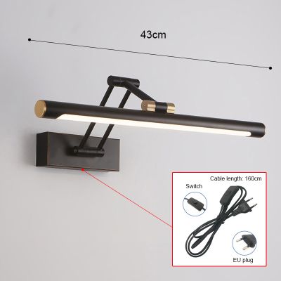 applique salle de bain noir 43 cm eu plug