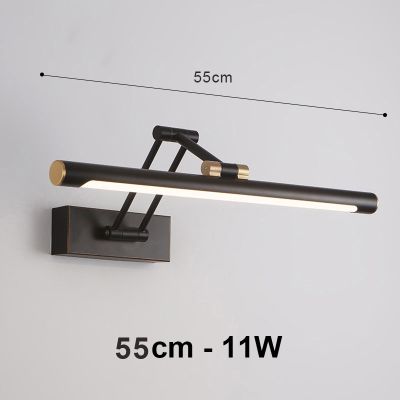 applique salle de bain noir 55 cm 11 w