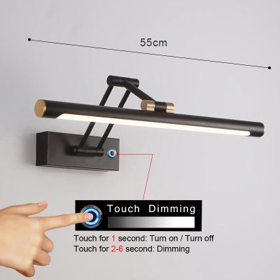 applique salle de bain noir 55 cm dimmable