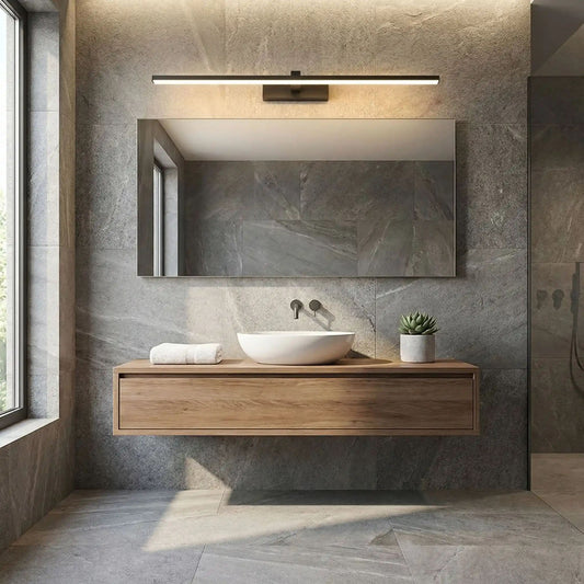 applique salle de bain noir au dessus miroir led resistant humidite