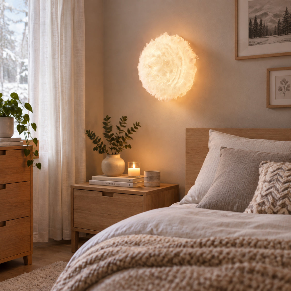 appliques murales pour chambre avec livres plumes doie scandinave
