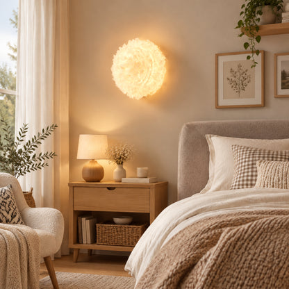appliques murales pour chambre avec plante plumes doie scandinave
