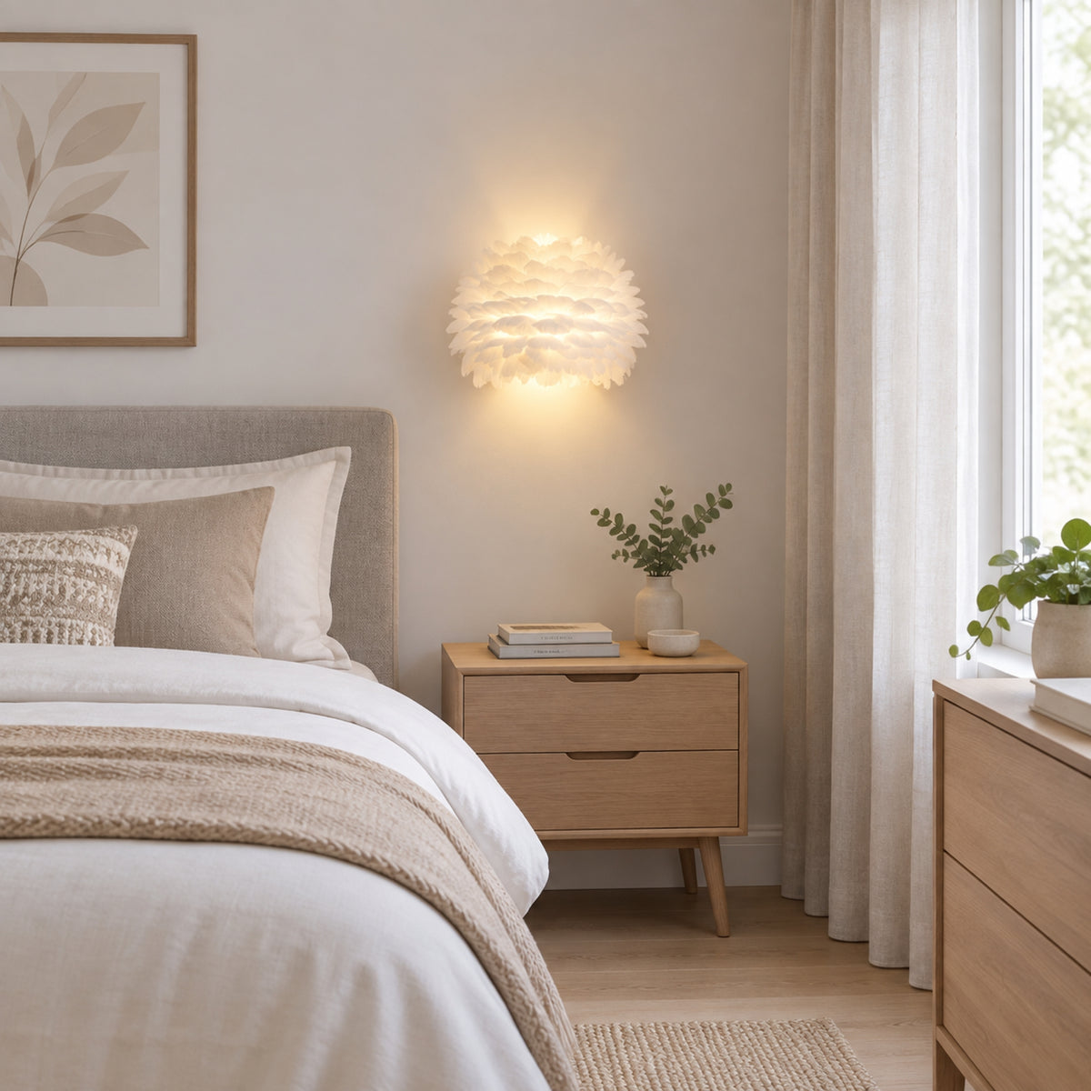 appliques murales pour chambre cote lit plumea scandinave hygge