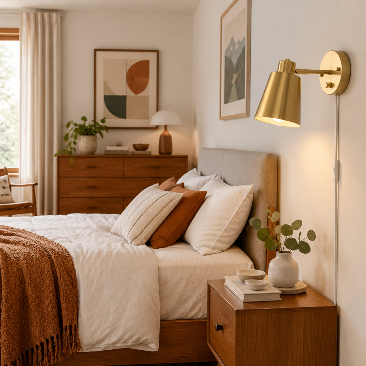 appliques murales pour chambre couleur doree vue cote design mid-century a brancher