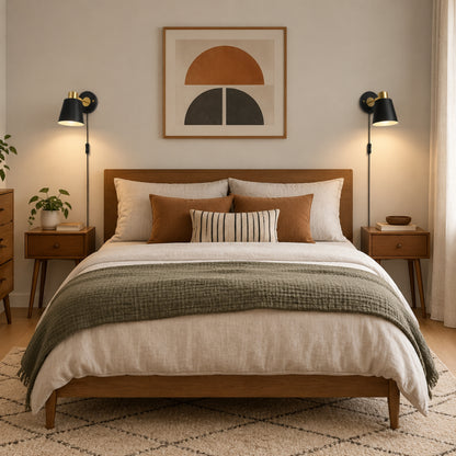 appliques murales pour chambre duo noire design mid-century a brancher