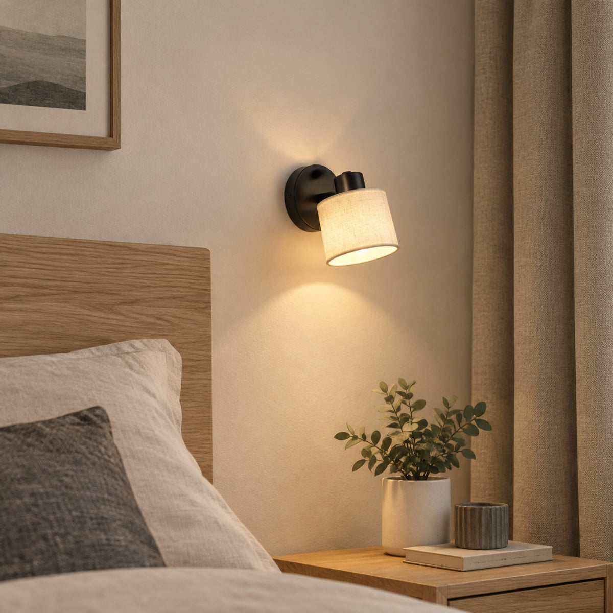 appliques murales pour chambre noire avec plante scandia luminosite reglable