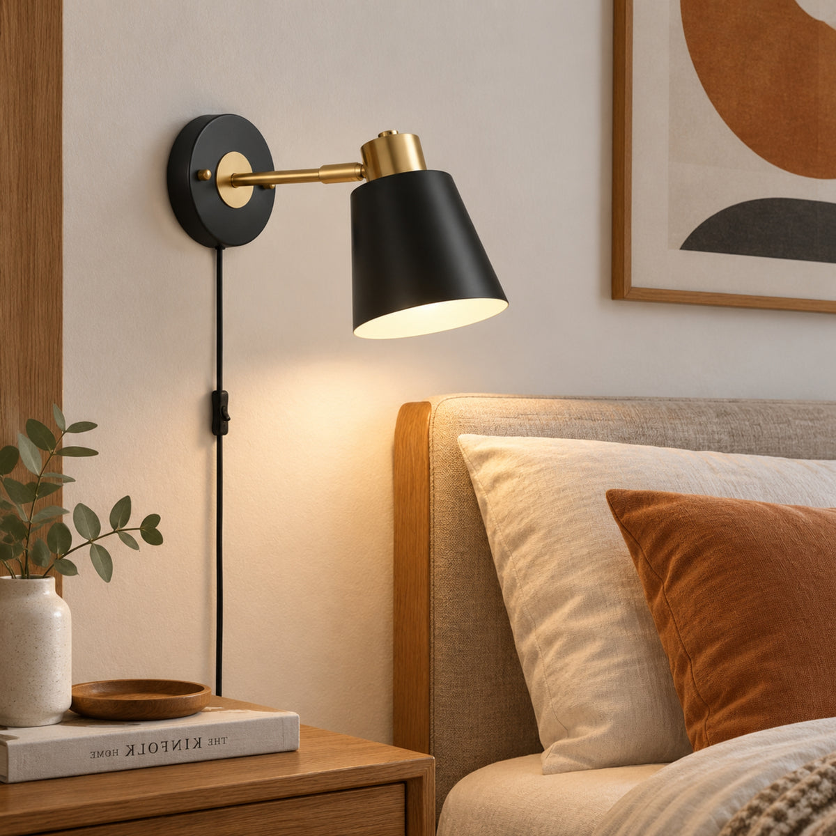 appliques murales pour chambre noire cote lit design mid-century a brancher