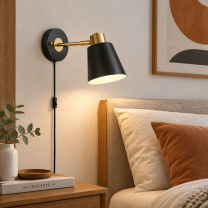 appliques murales pour chambre noire cote lit design mid-century a brancher