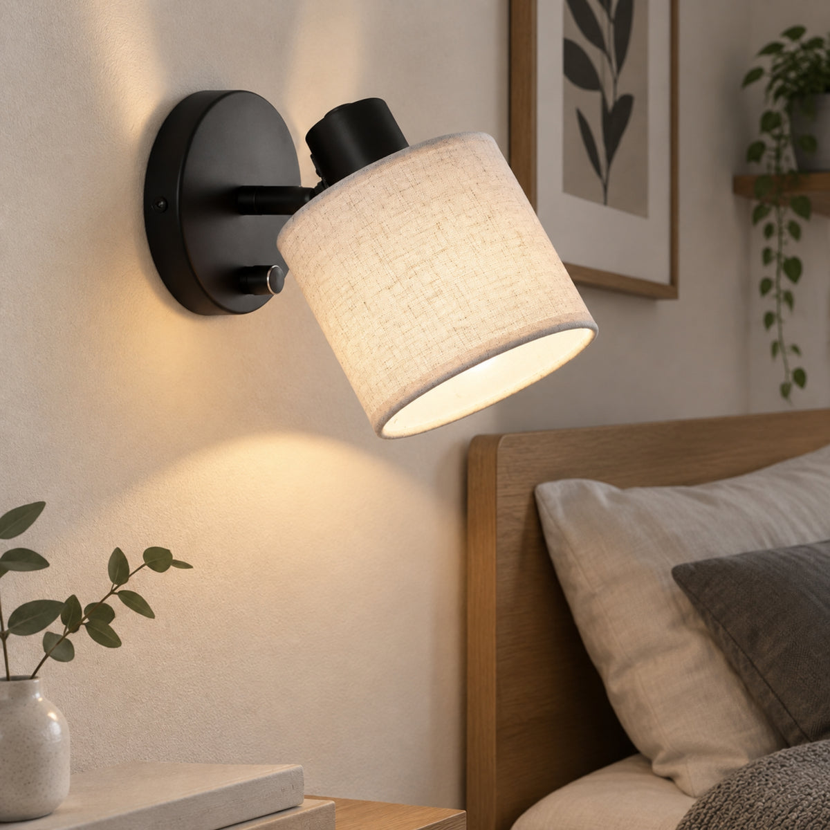 appliques murales pour chambre noire vue rapproche scandia luminosite reglable