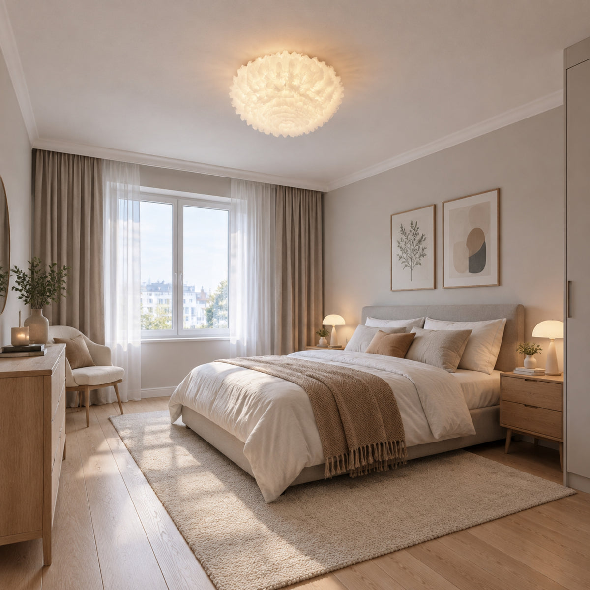 appliques murales pour chambre plafond plumes doie scandinave