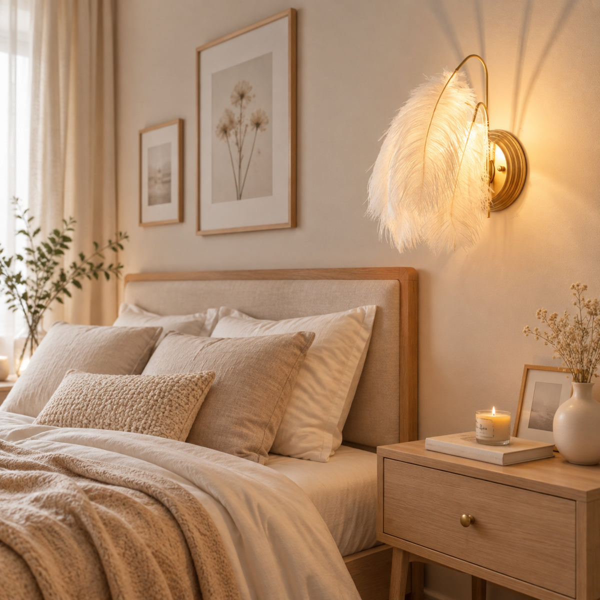 appliques murales pour chambre plumes elegantes fluffy