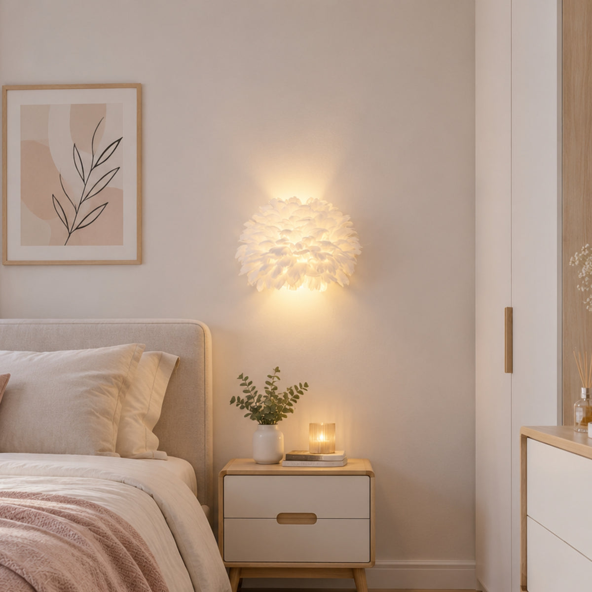appliques murales pour chambre plumes oie plumea scandinave hygge