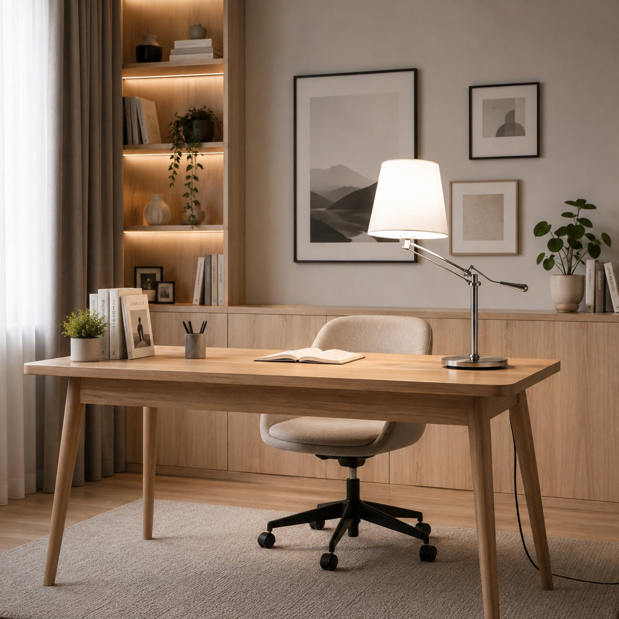 lampe a bureau avec livre bras articule design
