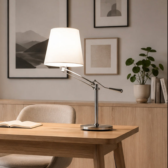 lampe a bureau avec livre vu rapproche bras articule design