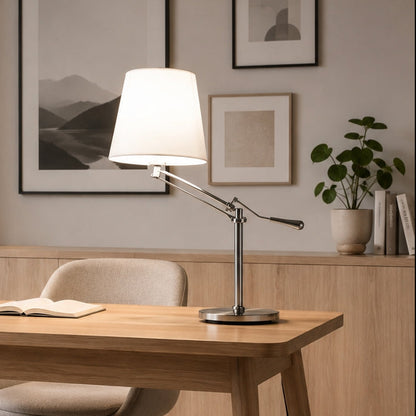 lampe a bureau avec livre vu rapproche bras articule design