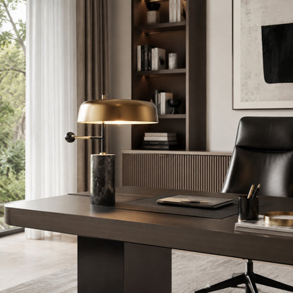 lampe a bureau avec ordinateur marbre haut de gamme doree