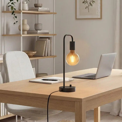lampe a bureau avec ordinateur vu rapproche industrielle intensite variable