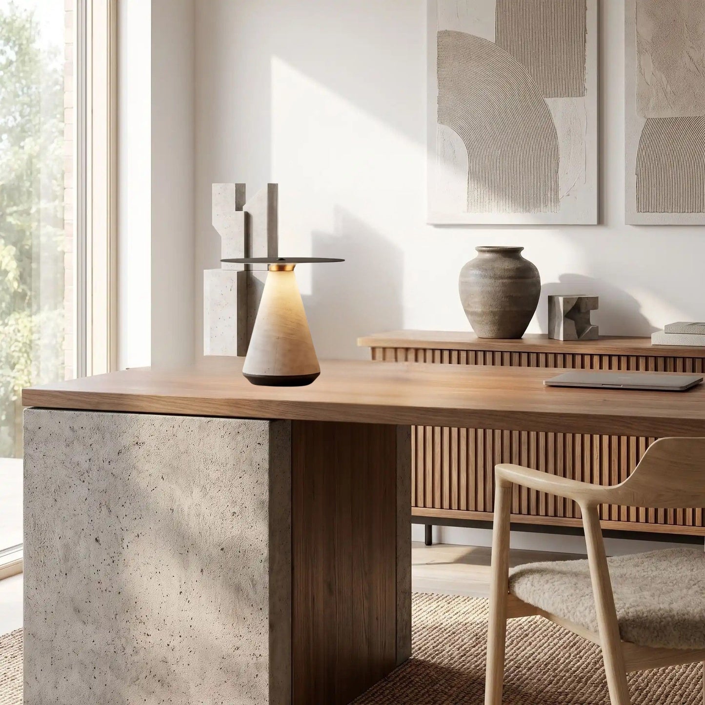 lampe a bureau avec vase tactile rechargeable