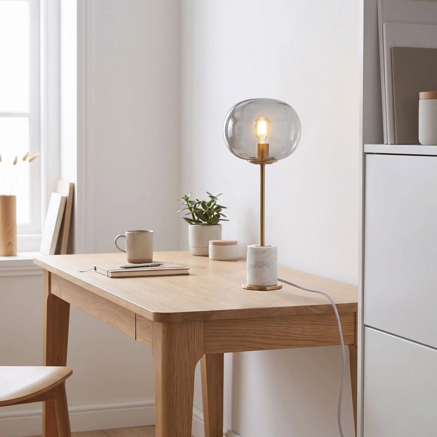 lampe a bureau blanc art deco marbre