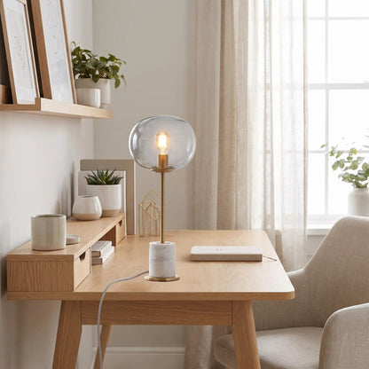 lampe a bureau blanc sur bureau art deco marbre