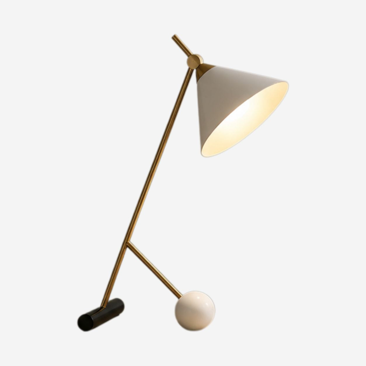 Lampe a bureau blanche variante produit equilibre art deco