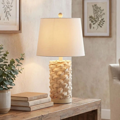 lampe à poser console sejour vu rapproche coastal rotin naturel
