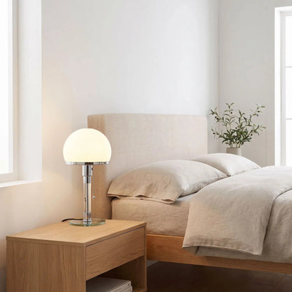 lampe à poser design chevet bauhaus nordique verre depoli