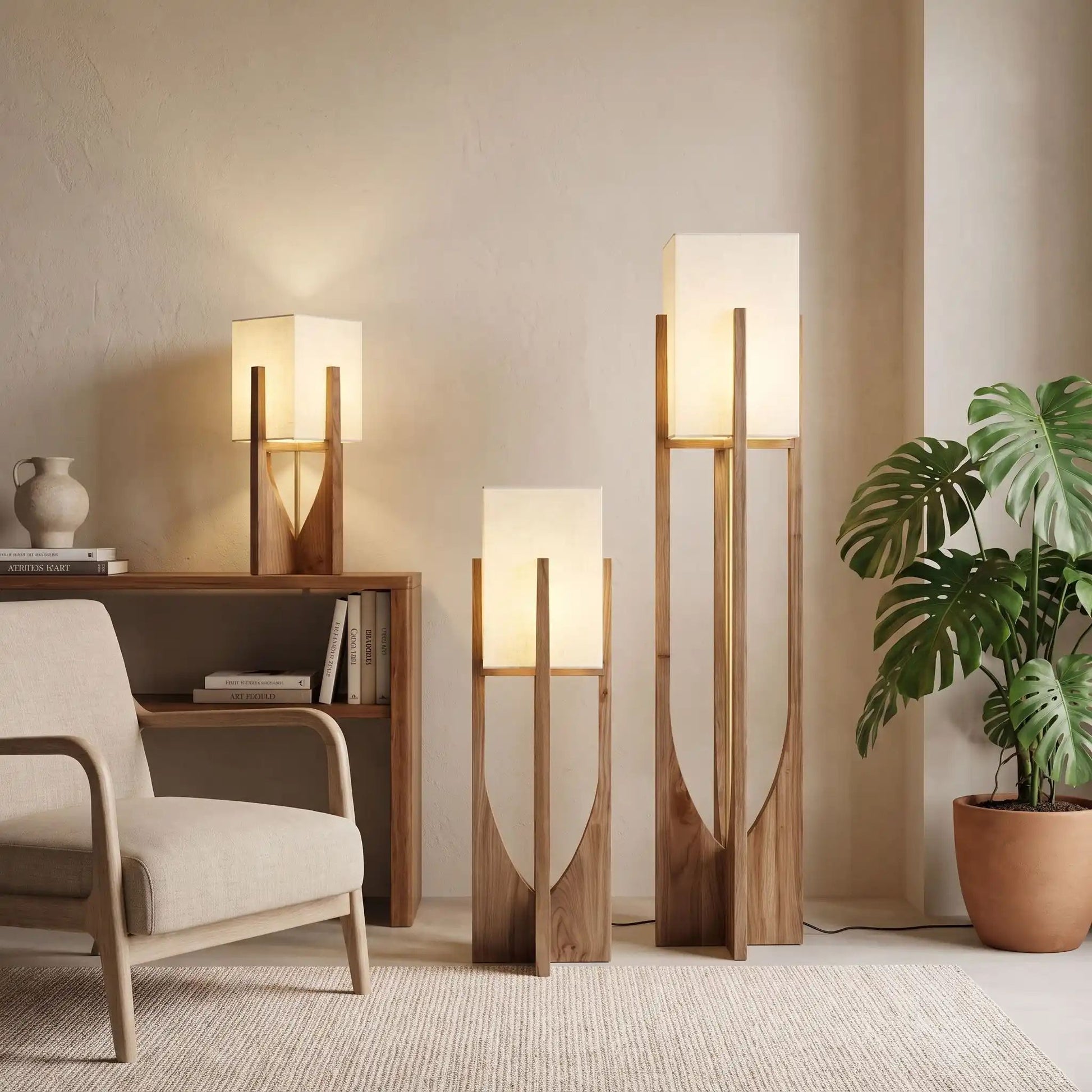 lampe a poser design collection noyer style wabi sabi japonais