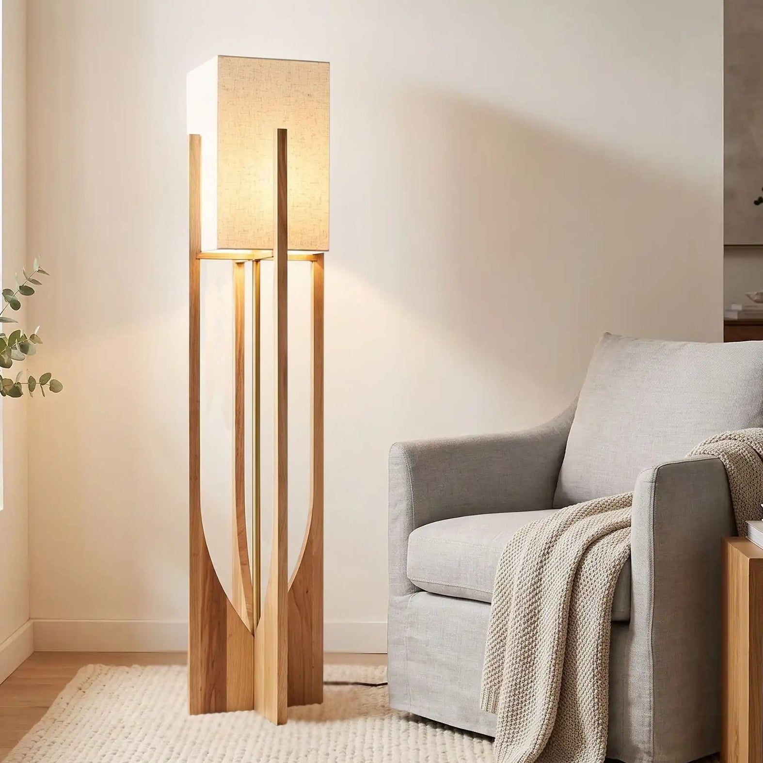 lampe à poser design naturel 145 cm vu rapproche style wabi sabi japonais