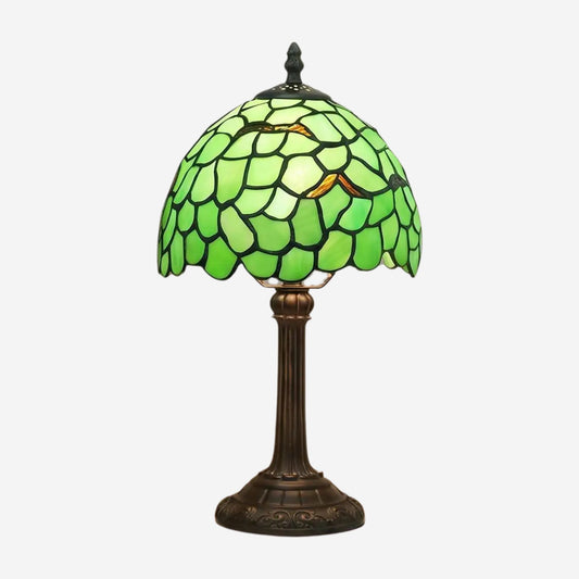 lampe a poser fiche produit tiffany vert motif feuilles