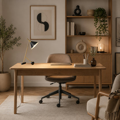 Lampe a bureau noir avec ordinateur equilibre art deco