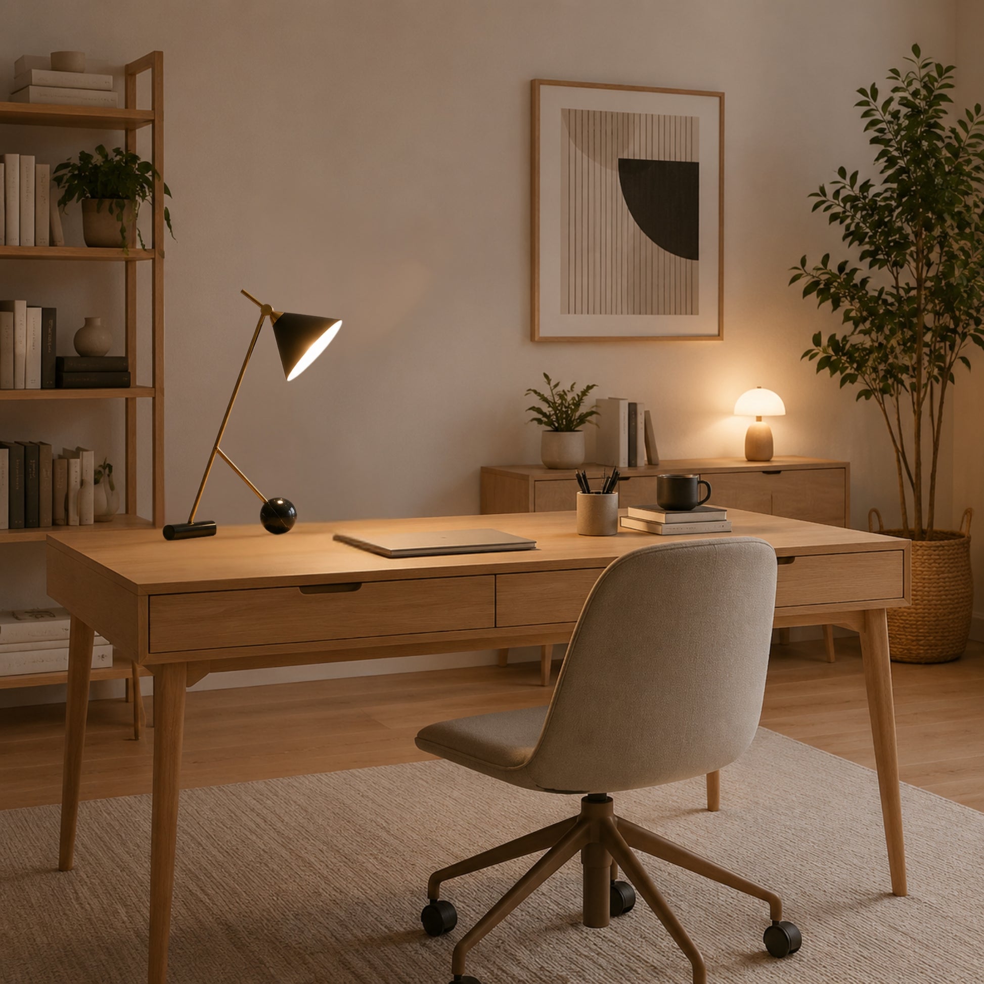 Lampe a bureau noir soiree equilibre art deco