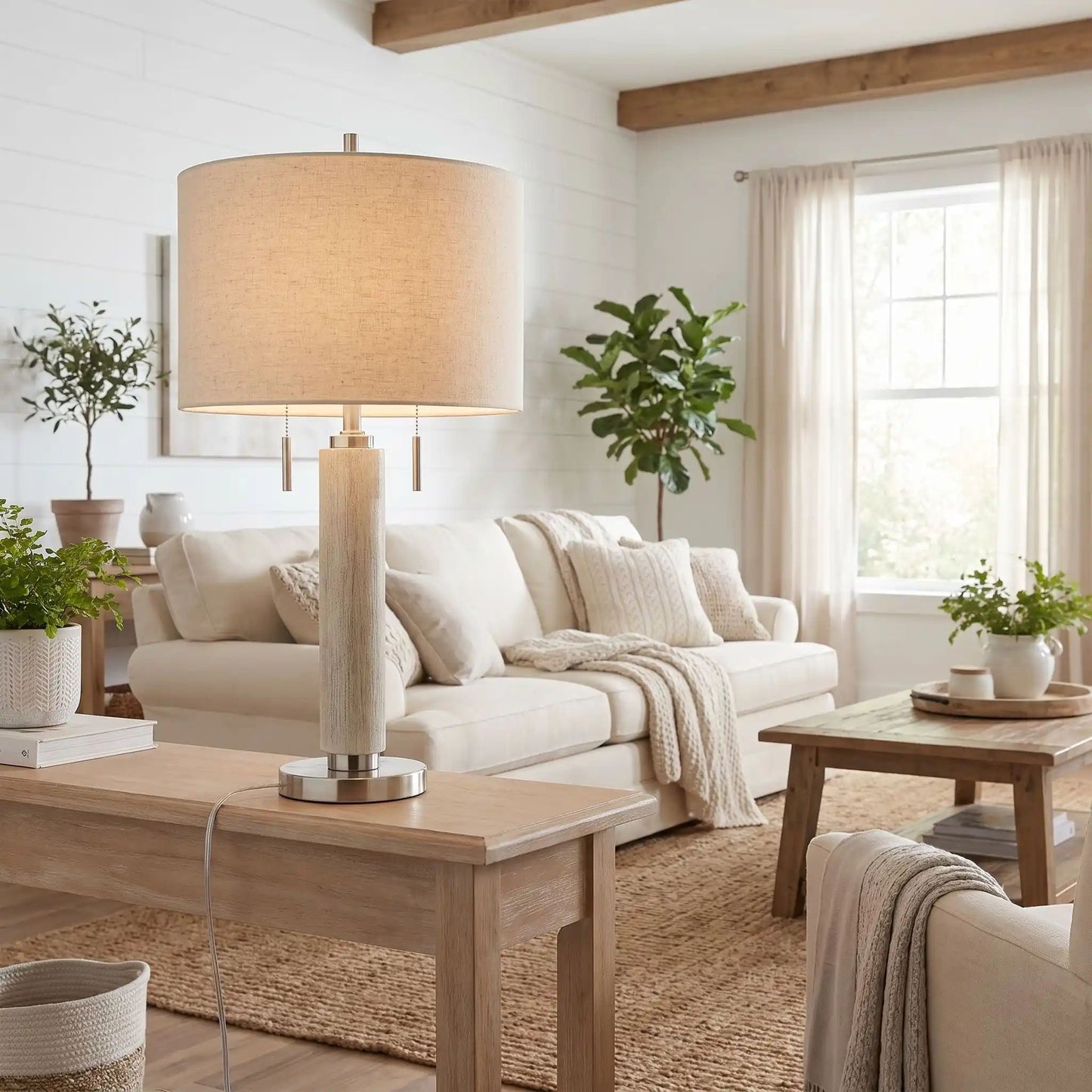 lampe à poser salon argent salle sejour modern farmhouse port usb