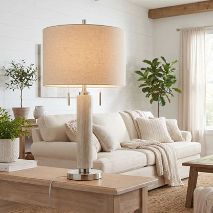 lampe à poser salon argent salle sejour vu rapproche modern farmhouse port usb