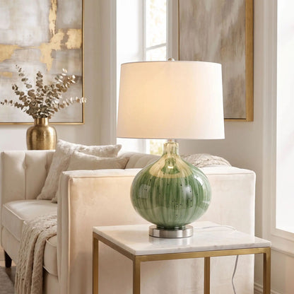 lampe à poser salon avec canape pumpkin green lava